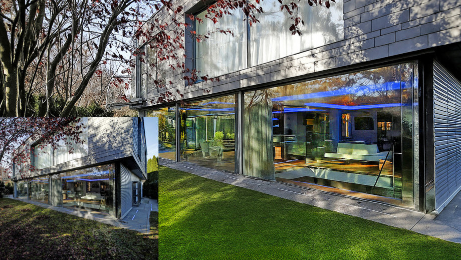 Bildretusche an einer Landhausvilla